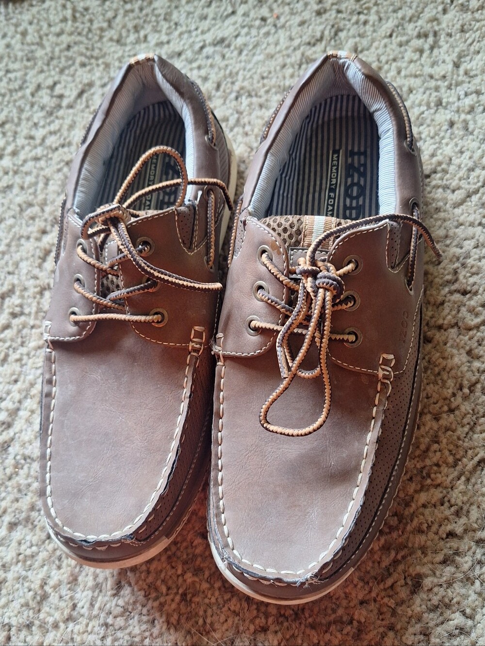 Izod Men's Brown Casual Boat Shoes 10.5